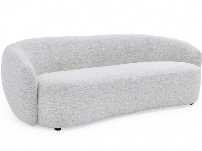 90" Off White Fabric Sofa With Black Legs
