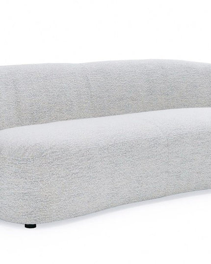 90" Off White Fabric Sofa With Black Legs