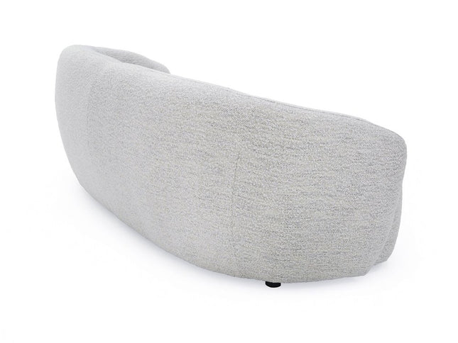 90" Off White Fabric Sofa With Black Legs