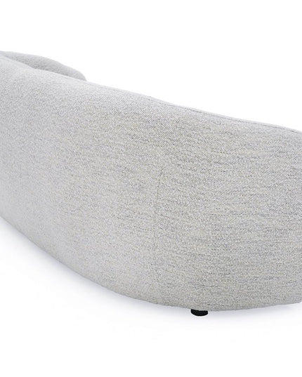 90" Off White Fabric Sofa With Black Legs