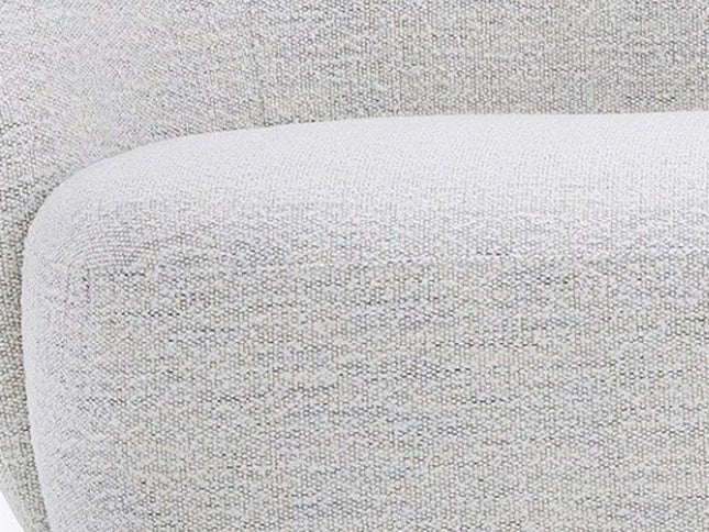 90" Off White Fabric Sofa With Black Legs