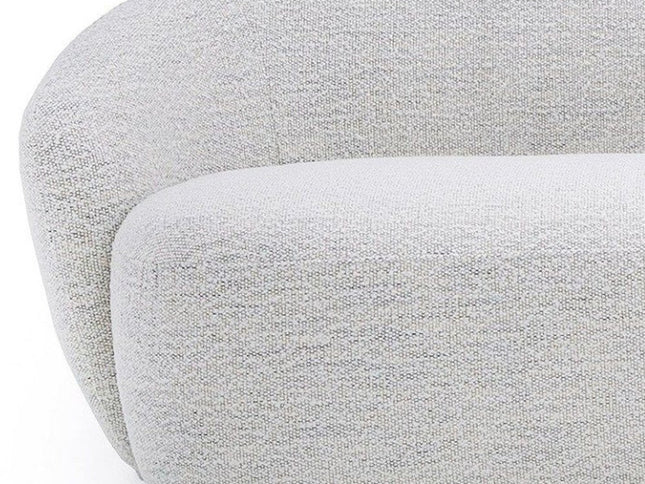 90" Off White Fabric Sofa With Black Legs