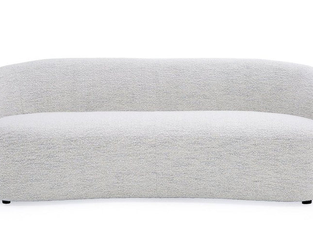 90" Off White Fabric Sofa With Black Legs