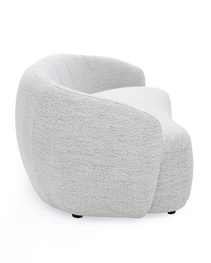 90" Off White Fabric Sofa With Black Legs