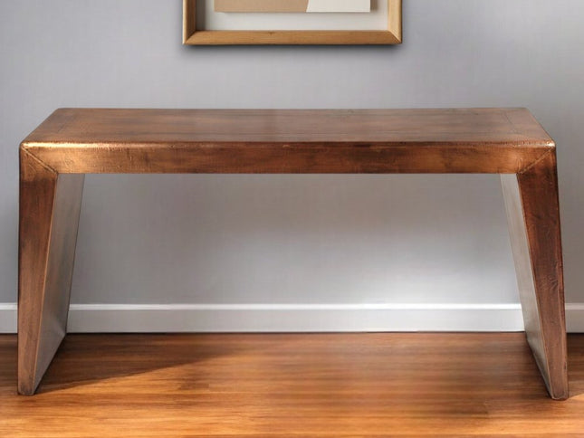 60" Copper Aluminum Sled Console Table