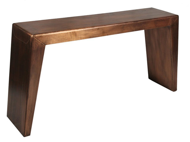 60" Copper Aluminum Sled Console Table