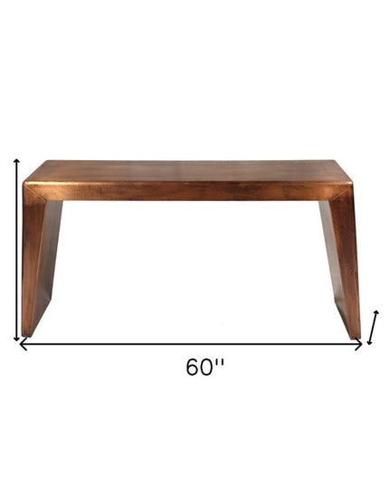 60" Copper Aluminum Sled Console Table