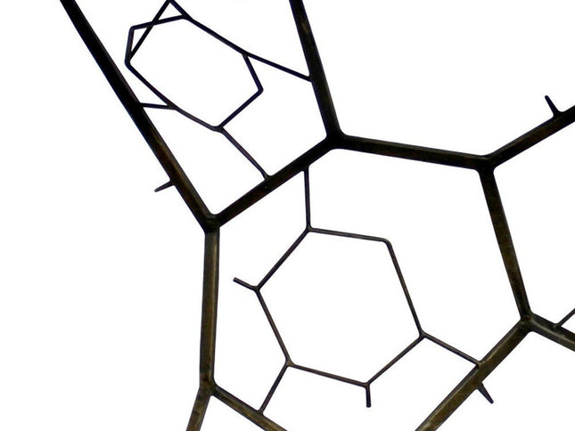 51" Black Stone Abstract Console Table