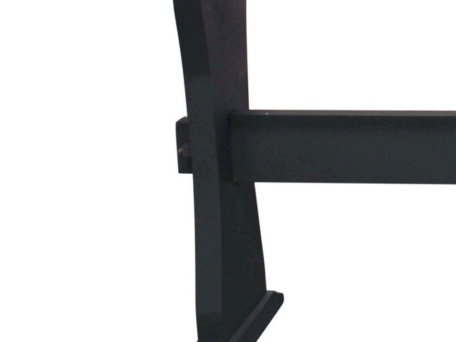 70" Ivory and Black Genuine Marble Trestle Console Table