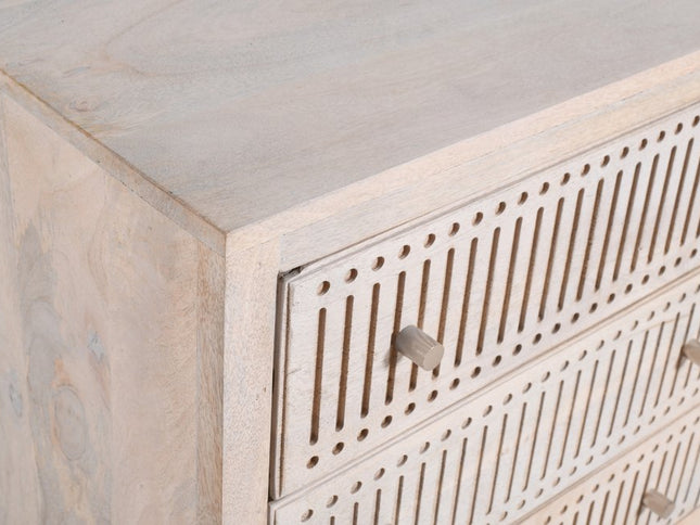 48" Brushed Ivory Solid Wood Six Drawer Double Dresser