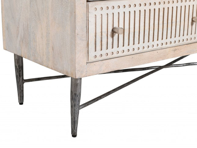 48" Brushed Ivory Solid Wood Six Drawer Double Dresser