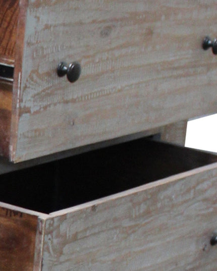 60" Brown Solid Wood Six Drawer Double Dresser