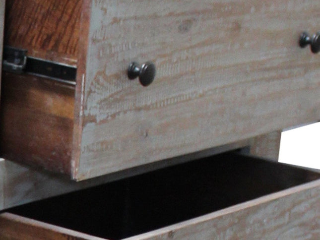 60" Brown Solid Wood Six Drawer Double Dresser