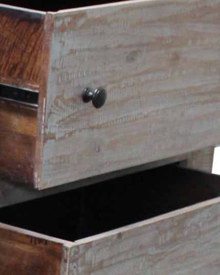 60" Brown Solid Wood Six Drawer Double Dresser