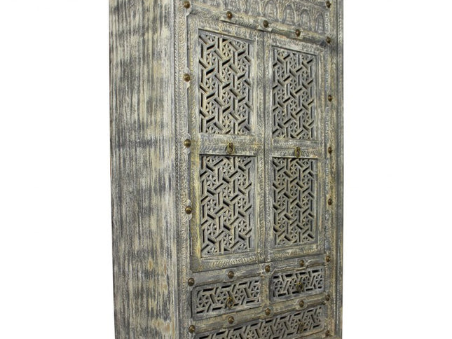 42" Aged Gray Solid Wood Three Drawer Gentleman's Chest