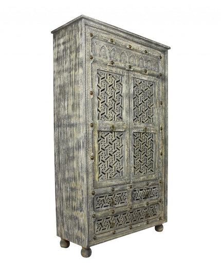 42" Aged Gray Solid Wood Three Drawer Gentleman's Chest