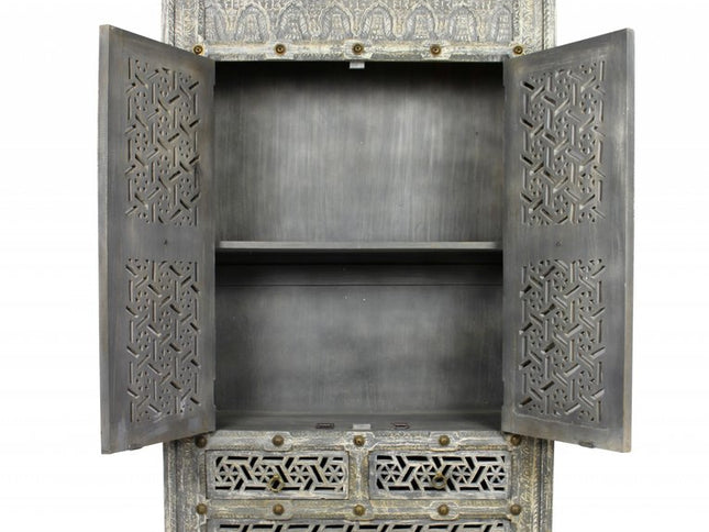 42" Aged Gray Solid Wood Three Drawer Gentleman's Chest