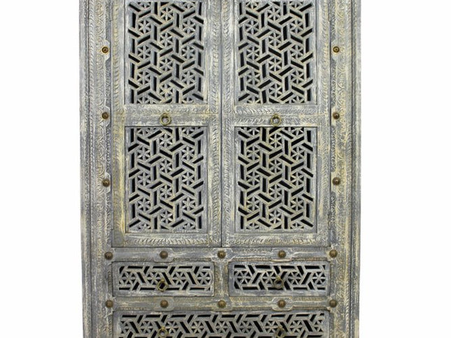 42" Aged Gray Solid Wood Three Drawer Gentleman's Chest