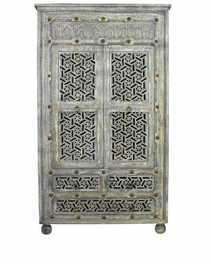 42" Aged Gray Solid Wood Three Drawer Gentleman's Chest