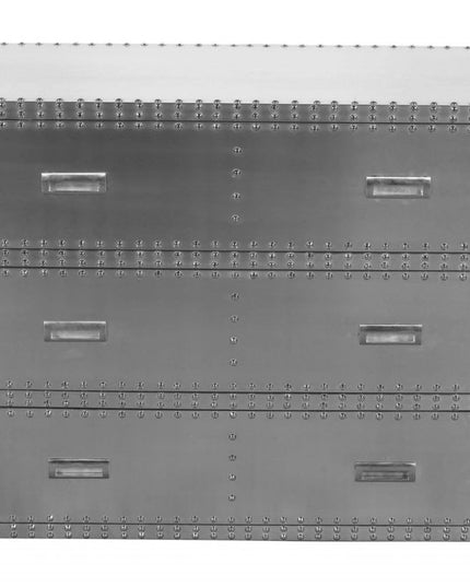 42" Silver Aluminum Three Drawer Dresser