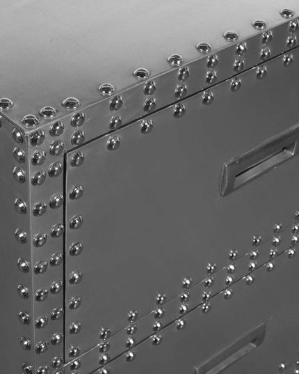 42" Silver Aluminum Three Drawer Dresser