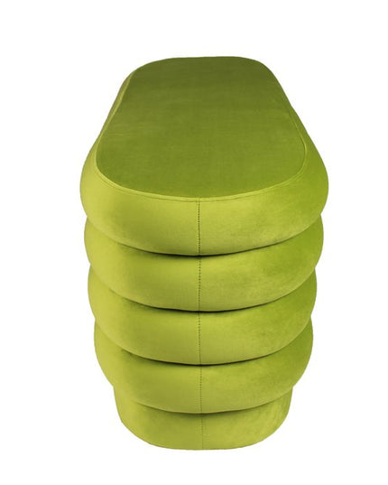 44" Green Velvet Tufted Oval Ottoman