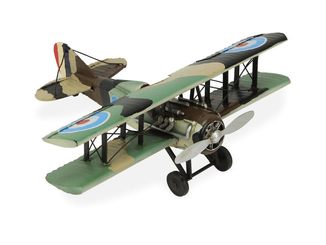 5" Green Metal Hand Painted 1918 Aviation Military Plane Model Airplane