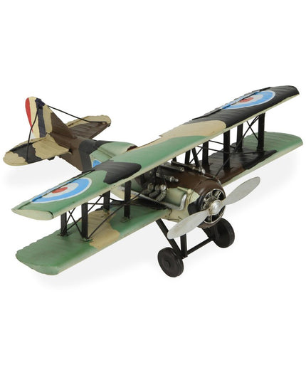 5" Green Metal Hand Painted 1918 Aviation Military Plane Model Airplane