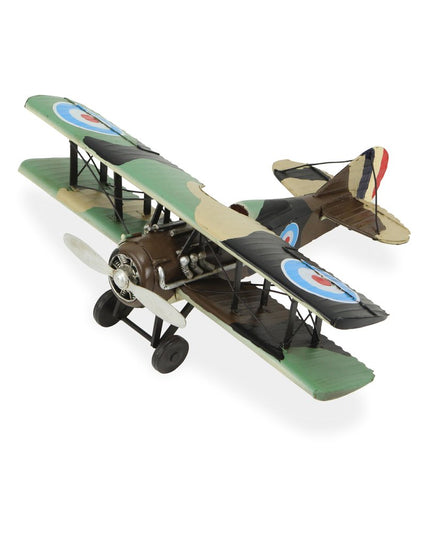 5" Green Metal Hand Painted 1918 Aviation Military Plane Model Airplane