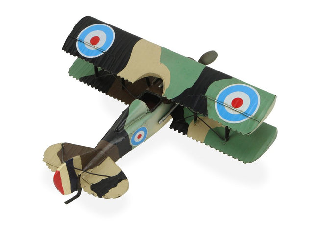 5" Green Metal Hand Painted 1918 Aviation Military Plane Model Airplane