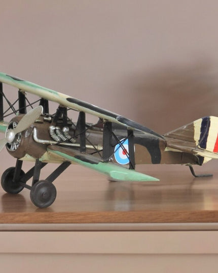 5" Green Metal Hand Painted 1918 Aviation Military Plane Model Airplane