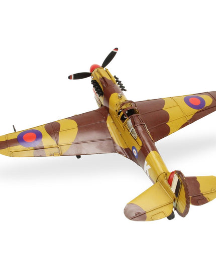 6" Yellow and Brown Metal Hand Painted 1941's P-40 Fighter Model Airplane