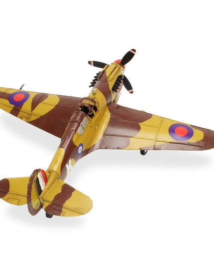 6" Yellow and Brown Metal Hand Painted 1941's P-40 Fighter Model Airplane