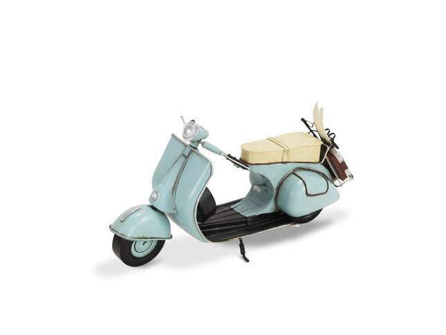 8" Blue and Black Metal Hand Painted Model Motorcycle Tabletop Sculpture