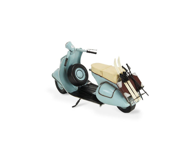 8" Blue and Black Metal Hand Painted Model Motorcycle Tabletop Sculpture