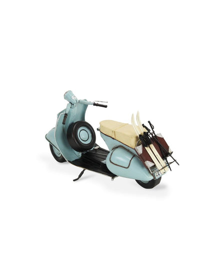 8" Blue and Black Metal Hand Painted Model Motorcycle Tabletop Sculpture