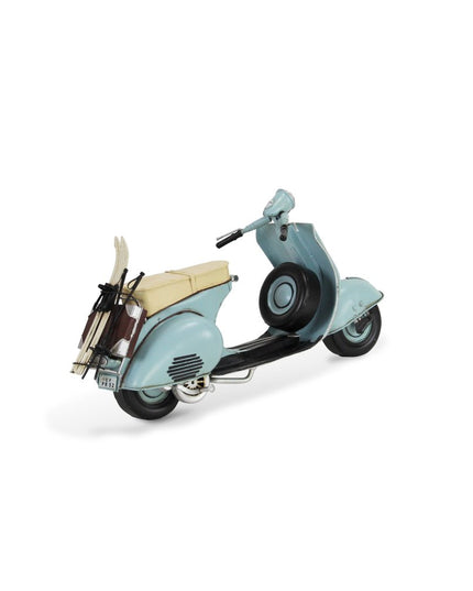 8" Blue and Black Metal Hand Painted Model Motorcycle Tabletop Sculpture