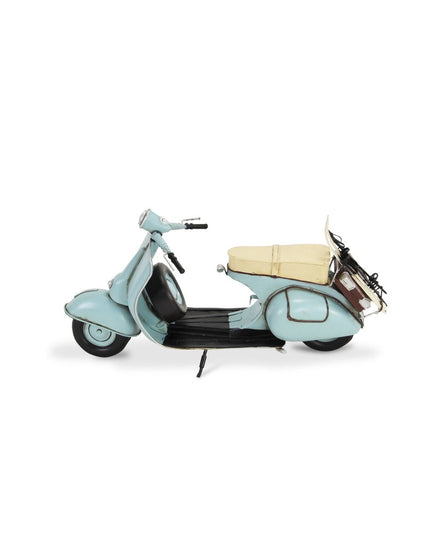 8" Blue and Black Metal Hand Painted Model Motorcycle Tabletop Sculpture