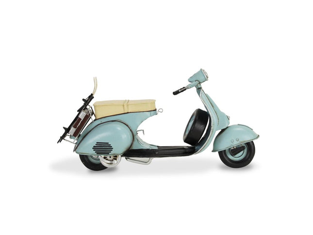 8" Blue and Black Metal Hand Painted Model Motorcycle Tabletop Sculpture