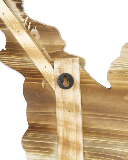 19" X 31" Brown and Gray USA Wood and Metal Hanging Dimensional Sculpture