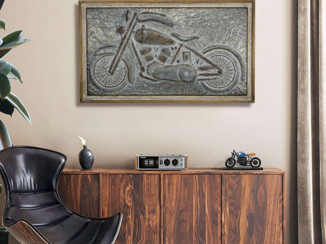 23" X 39" Gray and Brown Wood and Metal Wall Decor