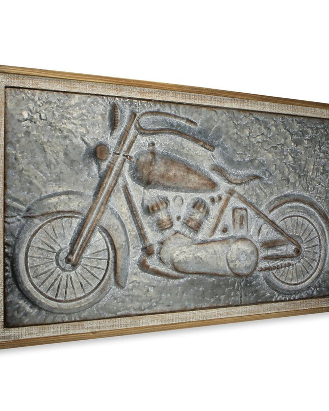 23" X 39" Gray and Brown Wood and Metal Wall Decor