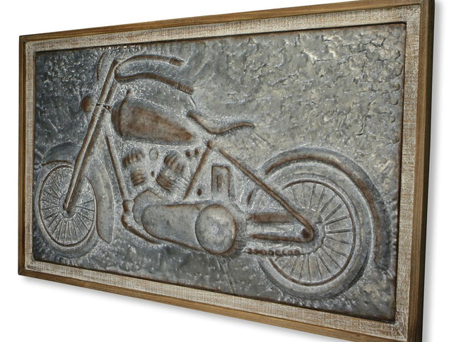 23" X 39" Gray and Brown Wood and Metal Wall Decor