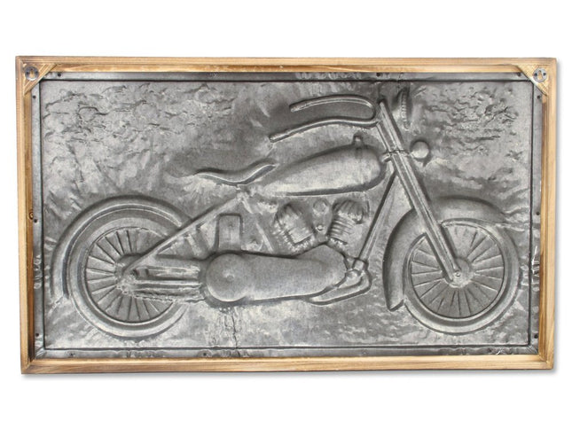 23" X 39" Gray and Brown Wood and Metal Wall Decor