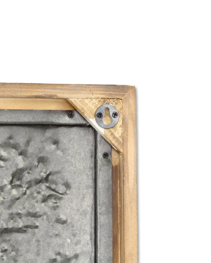 23" X 39" Gray and Brown Wood and Metal Wall Decor