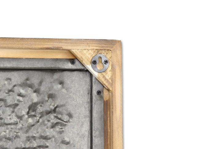 23" X 39" Gray and Brown Wood and Metal Wall Decor