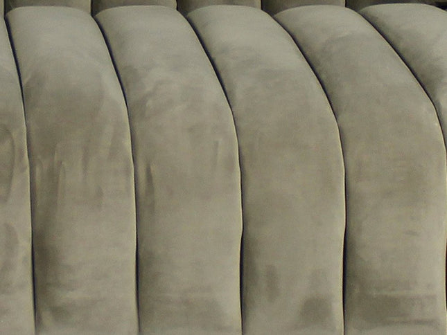 90" Gray Brown Velvet Sofa And Toss Pillows With Gold Legs