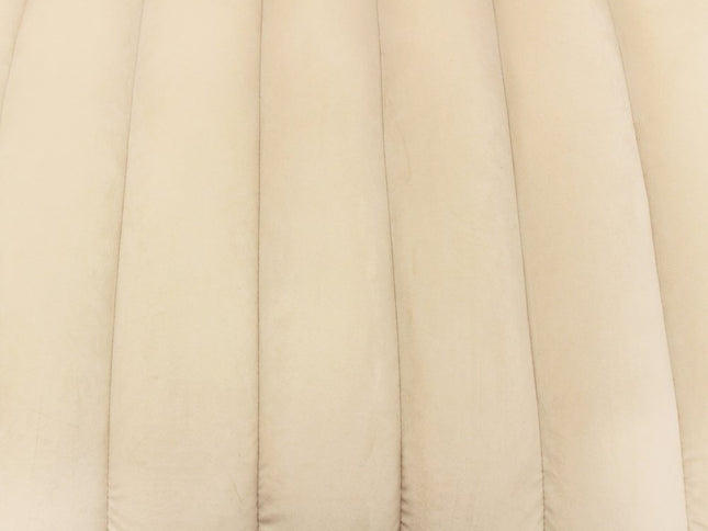 90" Ivory Velvet Sofa And Toss Pillows With Gold Legs