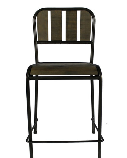 Five Piece Brown and Black Square Solid Wood Dining Set with Four Chairs