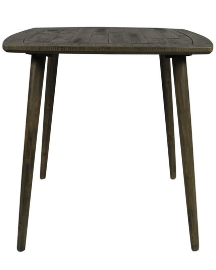 Five Piece Brown and Black Square Solid Wood Dining Set with Four Chairs